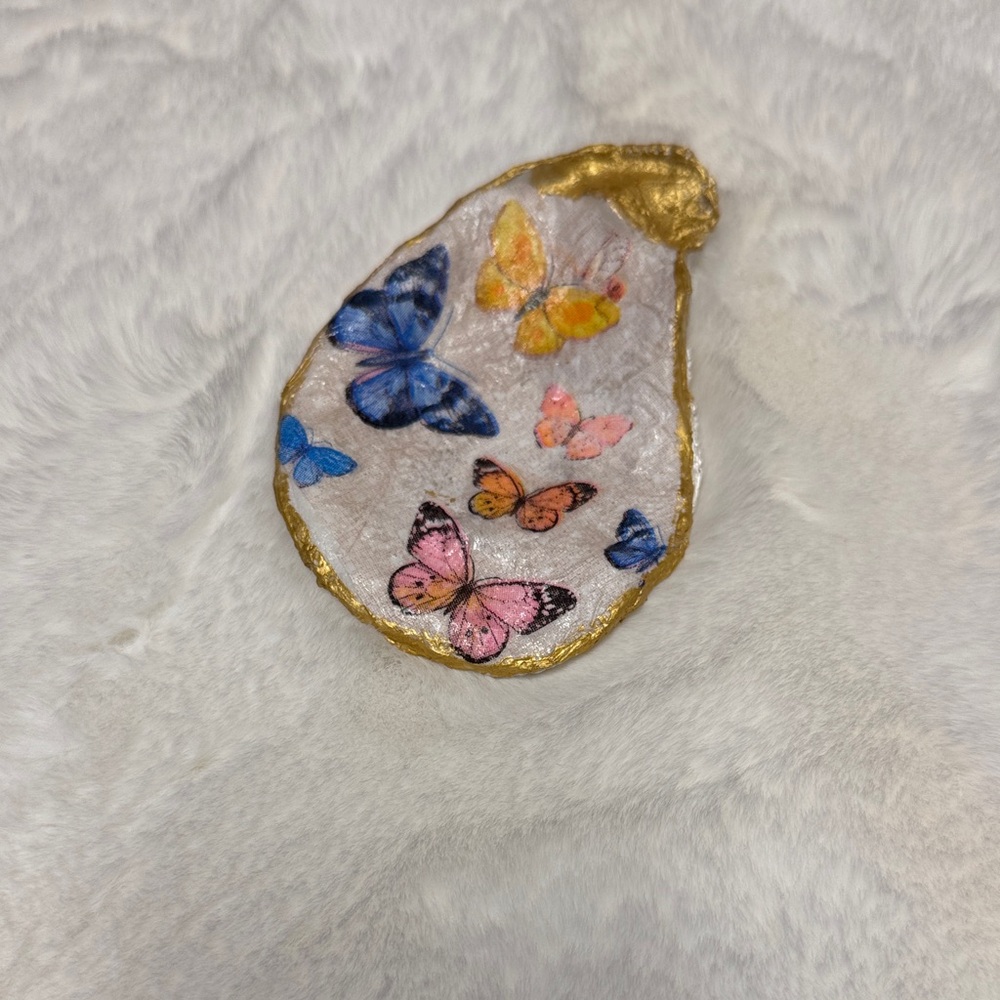 Hand Crafted Gold and Multicolor Butterfly Jewelry Organizer